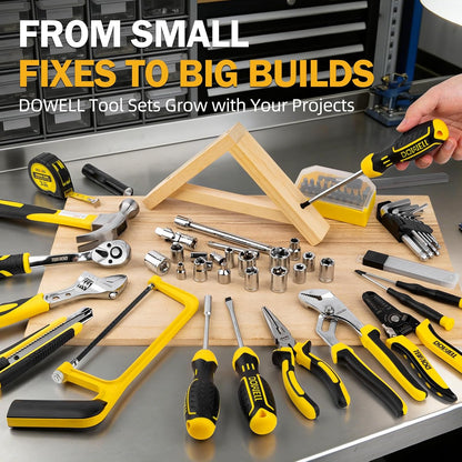 223-Piece Power Drill Tool Set, 12V Cordless Drill Driver Kit with Drawer Toolbox, Socket & Bit Set, Hex Keys, Wrench for Home Renovation, DIY Projects & Garage Use