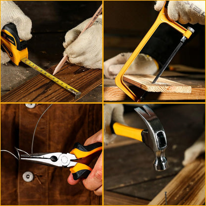 Tool Kit Box Drill Set： Home Mechanic Toolbox with 12V Power Cordless Drill Hand Repair Tools Sets Combo Kits Storage Organizer Drawer Case for Men