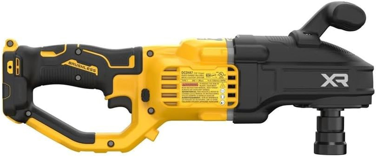 DEWALT 20V MAX* XR Brushless Cordless 7/16 In. Quick Change Compact Stud & Joist Drill (Tool Only) (DCD447B)