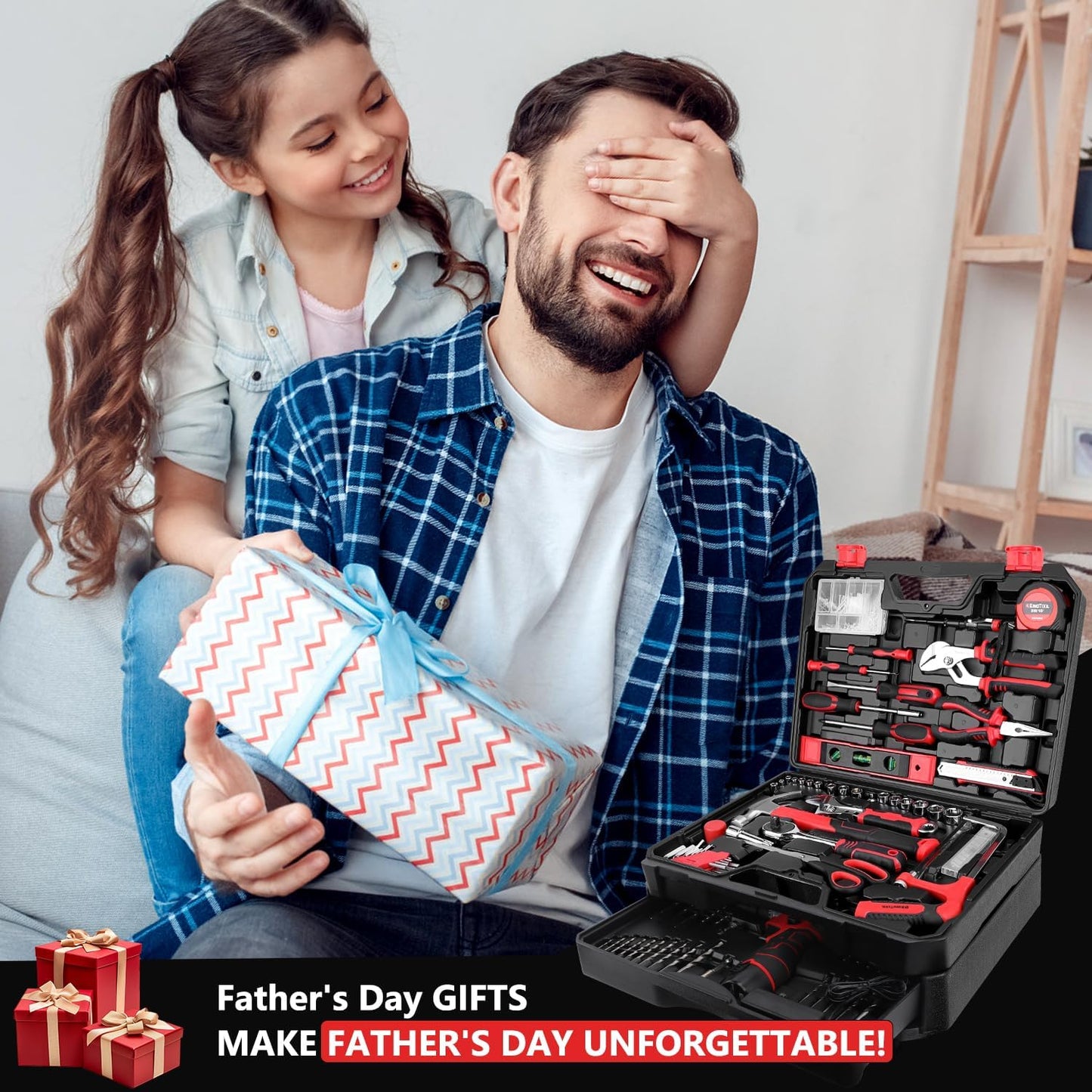 276-Piece Tool Set Kit - Tool Kit with 12V Cordless Power Drill Driver Toolbox Storage Case with Drawer, Drill Set Perfect for Homeowner, Diyer, Handyman, Fathers Day Gift