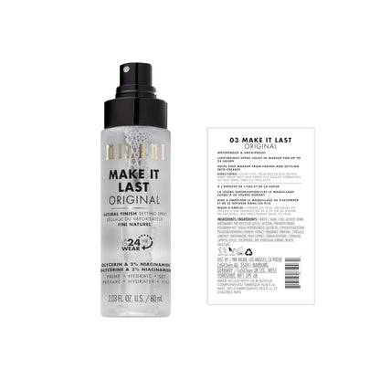 Setting Spray + Primer, Make It Last Original - Natural Finish with Niacinamide for Hydration, Setting Spray for Makeup and Face Primer, 3-In-1 Prime + Hydrate + Set, 2.03 Fl. Oz