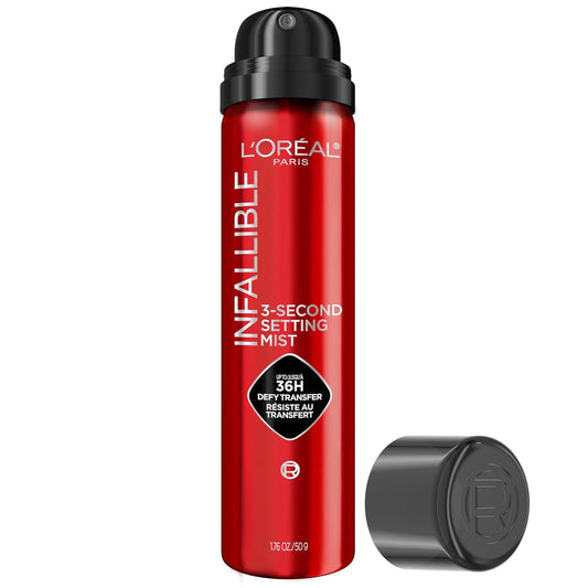L'Oreal Paris Infallible 3-Second Setting Spray Mist, Microfine Mist for up to 36HR Wear, Clear, 1.76 Oz