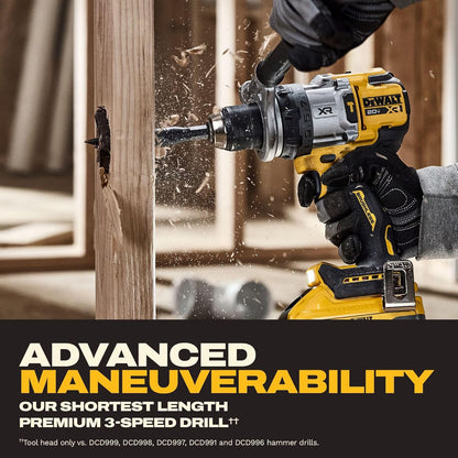 DEWALT 20V MAX XR 1/2 Inch Brushless Cordless Hammer Drill Kit with 8AH Battery and Charger, 3 Speed (DCD1007WW1)