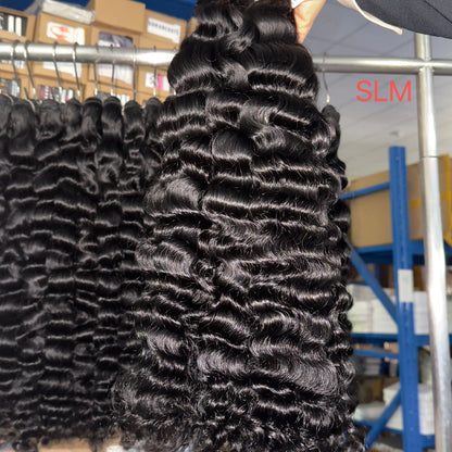 One Donor Raw Indian Wave Curl Bundle Cambodian Hair Weaves Burmese Curly Raw Human Hair Extensions for Black Women