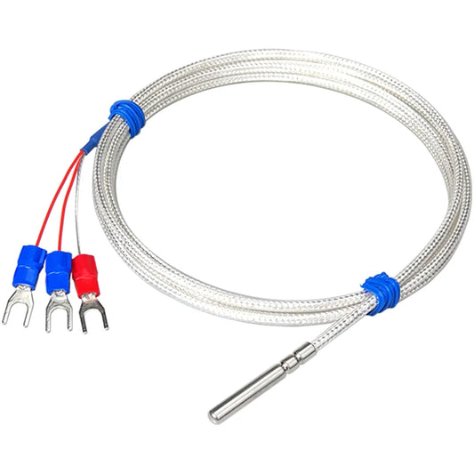 Industrial 4mm Flexible Pt100 RTD Sensor - High Precision PT1000 Temperature Probe with 3-wire PTFE Cable