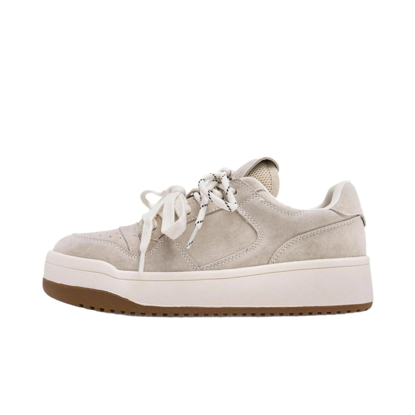 Women Korean Style Lace up Board Shoes 2026 Spring Super Popular Thick Sole Versatile Student Daily Casual White Sneakers