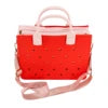 Custom Logo EVA Tote Bag Waterproof Washable Beach Bag for Women Wholesale Large Rubber Handbag with Holes DIY Charms Ready