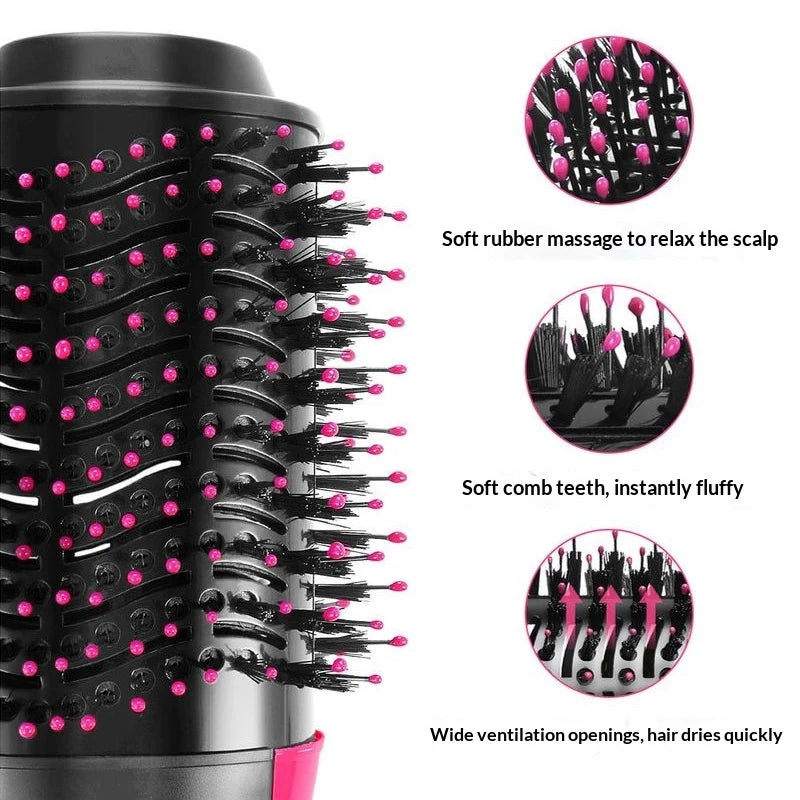 Detachable Hair Dryer Hot Air Brush Diffuser Multi Hair Styler Negative Ion Women Brush 2in1 Blowout Brush