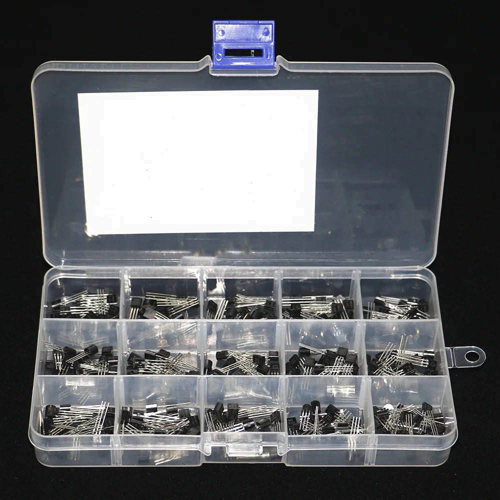 300pcs 15 Values Transistor Assorted Kit TO-92 S9012 S9013 S9014 S8050 S8550 2N3904 2N3906 BC327 BC337 TL431 MPSA42 MPSA92 A1015