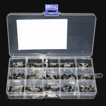 300pcs 15 Values Transistor Assorted Kit TO-92 S9012 S9013 S9014 S8050 S8550 2N3904 2N3906 BC327 BC337 TL431 MPSA42 MPSA92 A1015