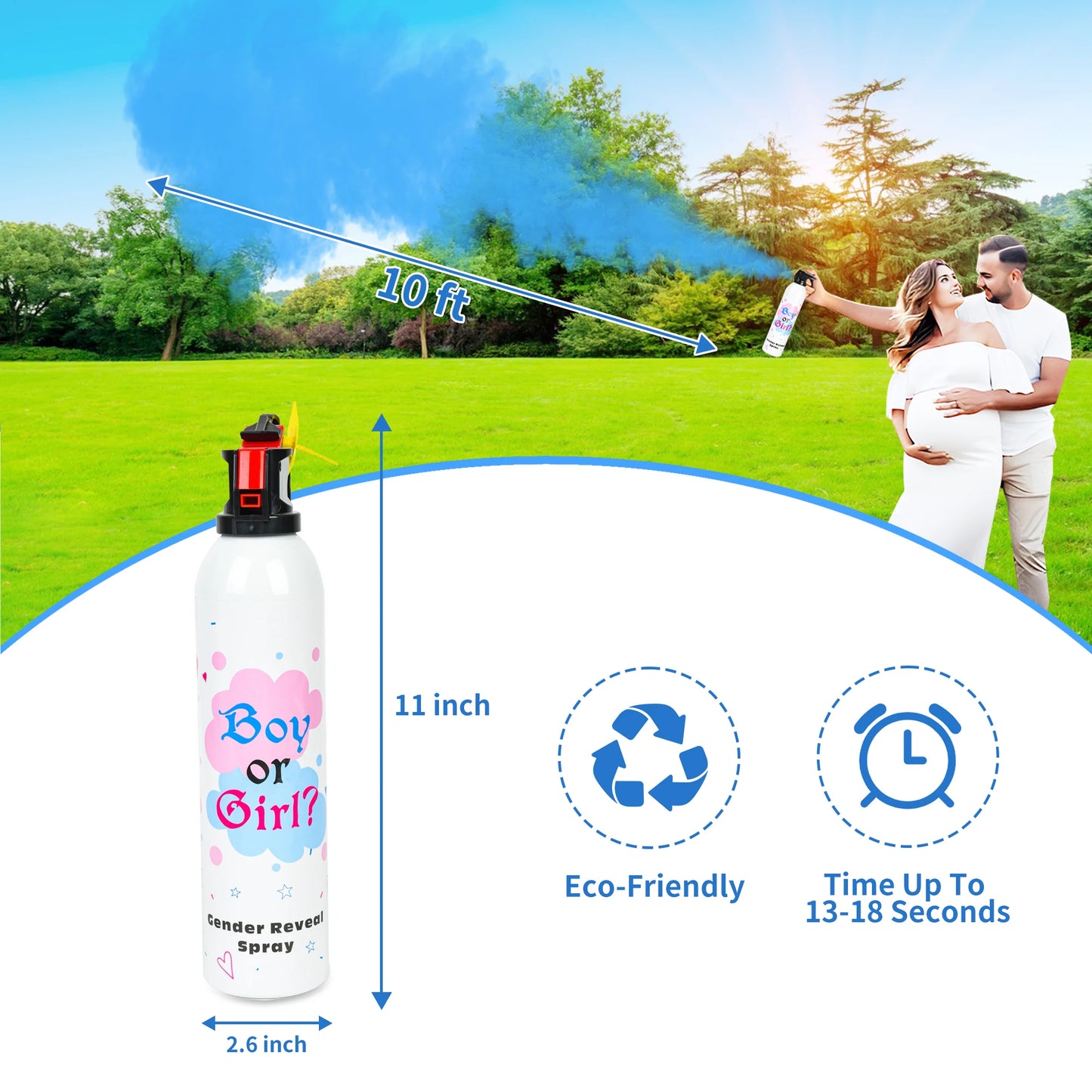 2 Pack Gender Reveal Fire Extinguisher Large Size Gender Reveal Party Spray Boy or Girl Party Supplies