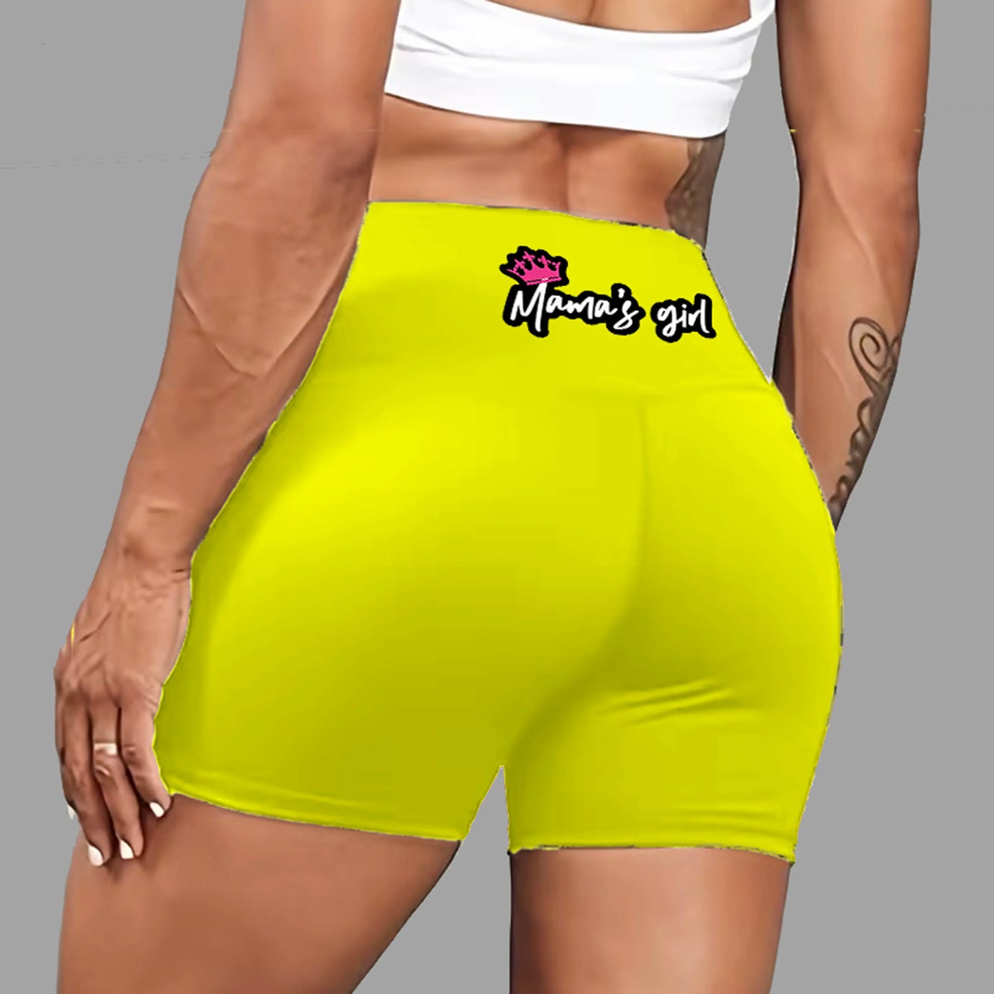 Mamas Girl Crown Slogan Print Workout Shorts Cute Edgy US Local Warehouse