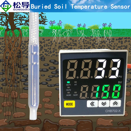 K-type Thermocouple IP68 Waterproof Probe Soil Embedded Temperature Sensor PT100 PTFE Corrosion-resistant Platinum Resistor OEM