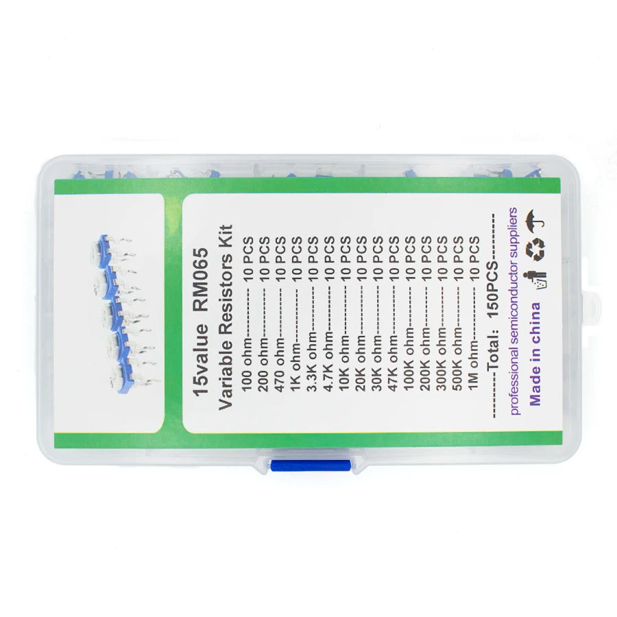 RM065 Kit 150pcs/set Trimming Potentiometer Variable Resistors Assorted Kit Electronic Diy Kit 15 Values Each 10pcs with box
