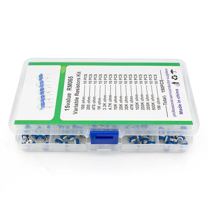 RM065 Kit 150pcs/set Trimming Potentiometer Variable Resistors Assorted Kit Electronic Diy Kit 15 Values Each 10pcs with box