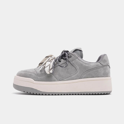 Women Korean Style Lace up Board Shoes 2026 Spring Super Popular Thick Sole Versatile Student Daily Casual White Sneakers
