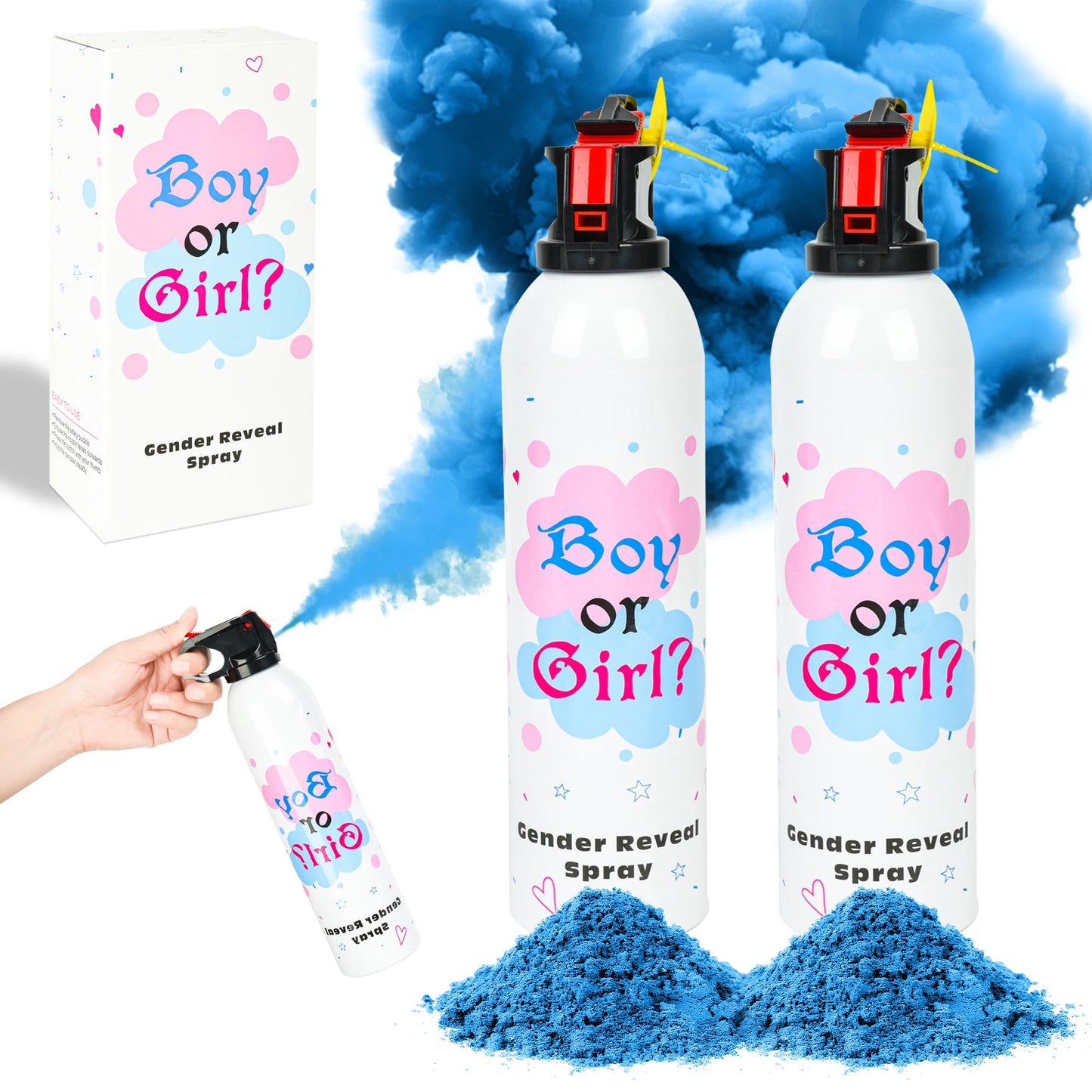 2 Pack Gender Reveal Fire Extinguisher Large Size Gender Reveal Party Spray Boy or Girl Party Supplies