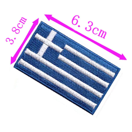 Greece Country Flag Embroidery Patch 6.3cm Wide Iron On Sew On Backing/Hand Craft/Applique