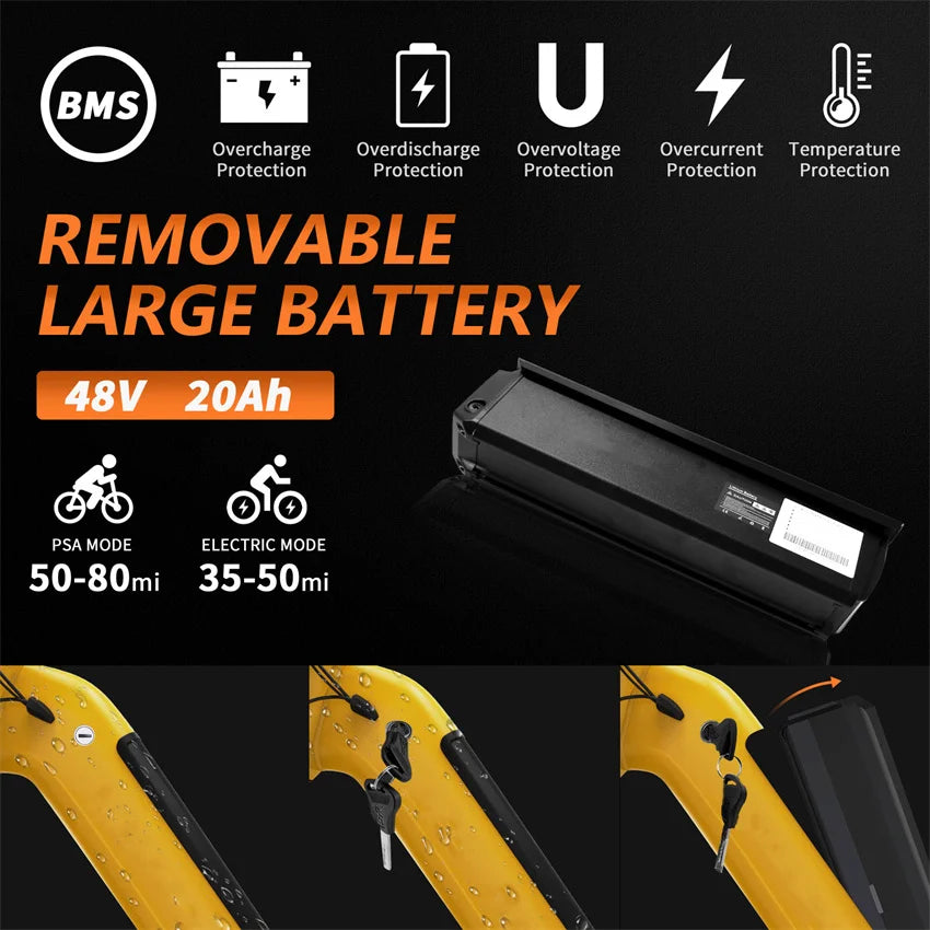 USA Stock 3-Wheel Electric City Fat Bike E Bike Custom Logo 48V 500W for Men and Women Frame Electric Hybrid Bike