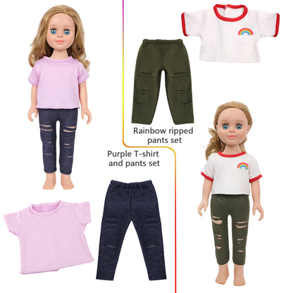 MSYO US Local Warehouse 10 Pcs Set 18 Inch American Style Girl Doll Clothes Dresses Outfits Accessories for Kids DIY
