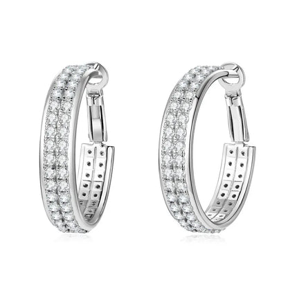 Wholesale Luxury 925 Sterling Silver Moissanite  Earrings Luxury Hoop Earrings for Women Wedding Gift Fashionable Jewelry Gift