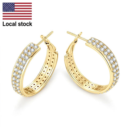 Wholesale Luxury 925 Sterling Silver Moissanite  Earrings Luxury Hoop Earrings for Women Wedding Gift Fashionable Jewelry Gift
