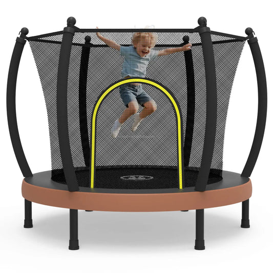 Zoshine CE Certified 60'' Steel Frame Kids Trampoline with Safety Net for Girl Indoor Outdoor Use