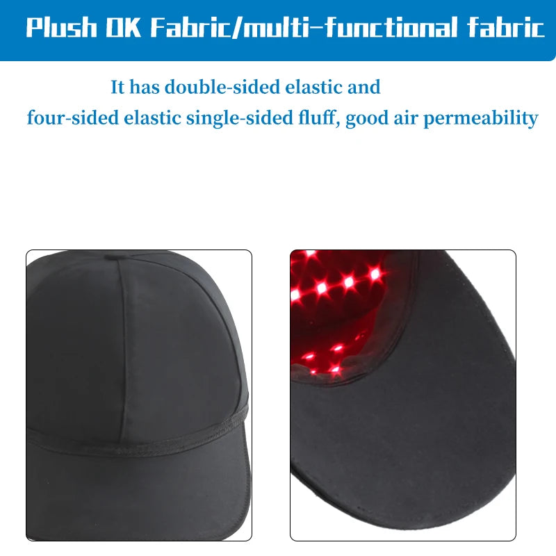 Rechargeable Controller 4 Modes with Adjustable Luminance At-Home Scalp Care Hair Growth Cap for Men & Women