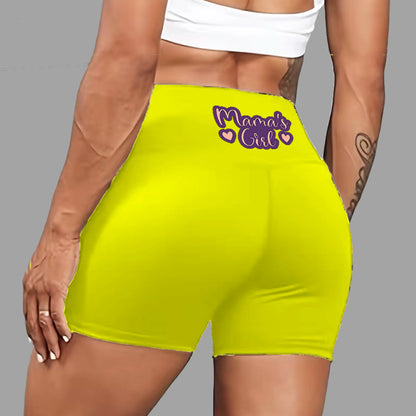 Mama's Girl Heart Slogan Print Workout Shorts Sweet Girl Vibe US Local Warehouse