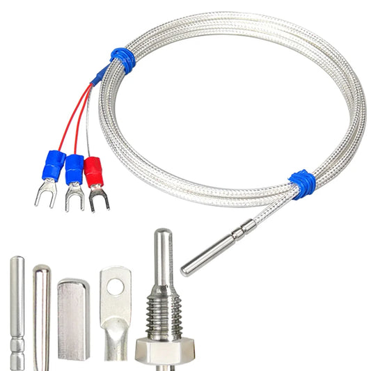 Industrial 4mm Flexible Pt100 RTD Sensor - High Precision PT1000 Temperature Probe with 3-wire PTFE Cable