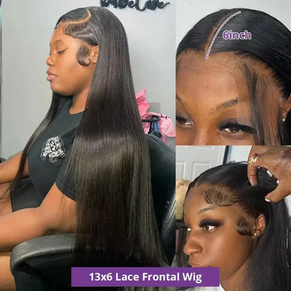 Bone Straight Lace Front Wigs for Women Human Hair Brazilian Straight 13x4 13x6 Hd Transparent Lace Frontal Pre Plucked Lace Wig
