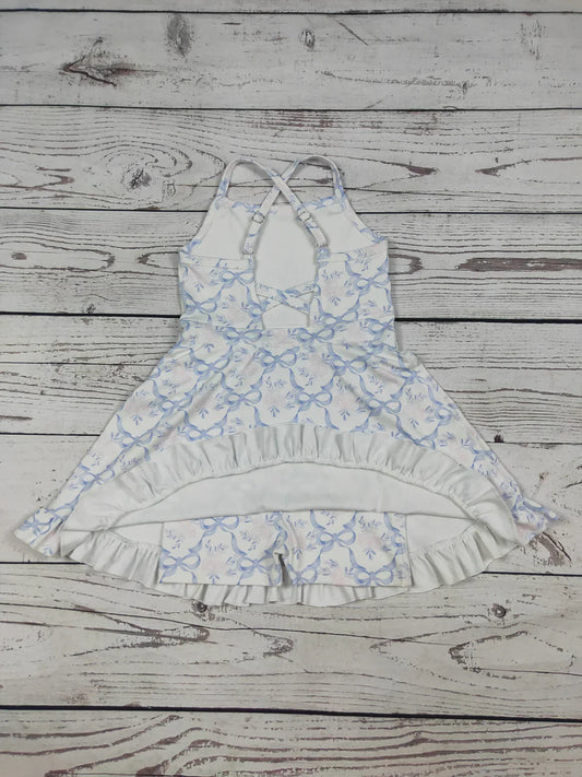 Kids Clothing Toddler Girl Activewear Baby Girl Strap Blue Coquette Floral Athletic Skort Dress Summer Baby Girl Clothes
