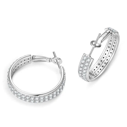 Wholesale Luxury 925 Sterling Silver Moissanite  Earrings Luxury Hoop Earrings for Women Wedding Gift Fashionable Jewelry Gift