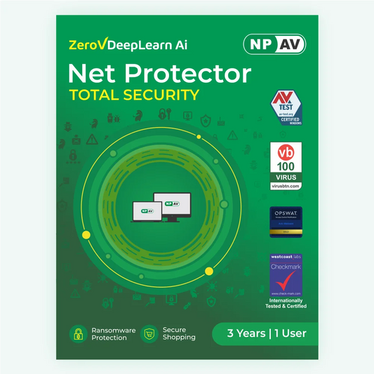 Digital Security Software Net Protector Antivirus Total Security 1 User 3 Year Subscription (Email Delivery in 1 Hour - No CD)