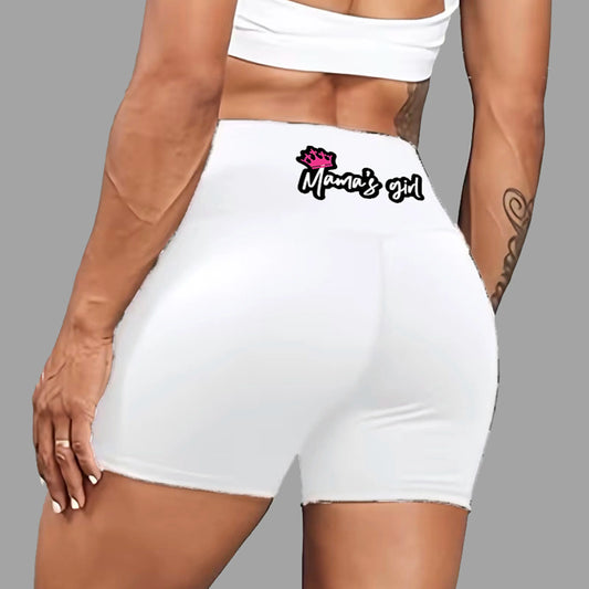 Mamas Girl Crown Slogan Print Workout Shorts Cute Edgy US Local Warehouse