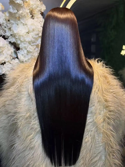 Raw Indian Hair HD Lace Closure Wig Virgin Cuticle Aligned 100% Glueless Full Lace Human Hair Swiss Frontal Wig for Black Women