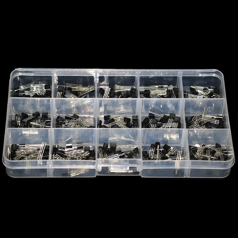 300pcs 15 Values Transistor Assorted Kit TO-92 S9012 S9013 S9014 S8050 S8550 2N3904 2N3906 BC327 BC337 TL431 MPSA42 MPSA92 A1015