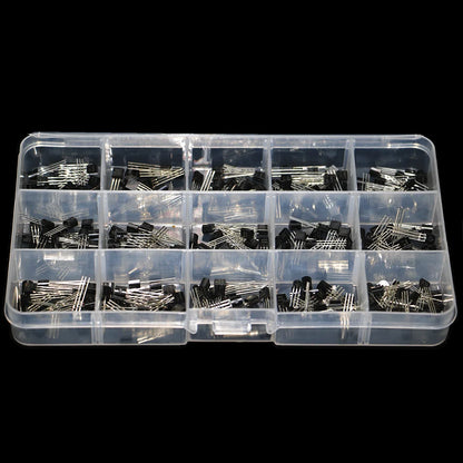 300pcs 15 Values Transistor Assorted Kit TO-92 S9012 S9013 S9014 S8050 S8550 2N3904 2N3906 BC327 BC337 TL431 MPSA42 MPSA92 A1015