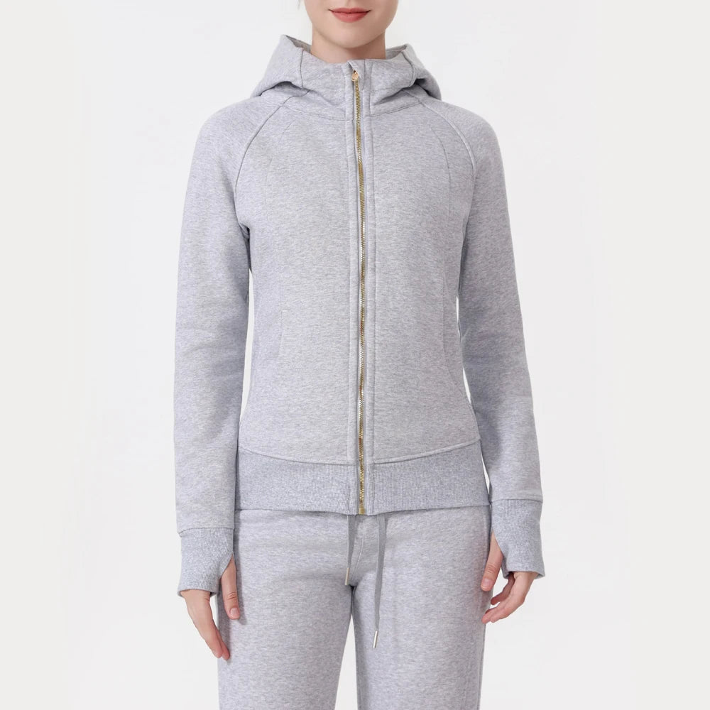USA Warehouse High Quality Heavy weight Slim Sweatshirt Tech Fleece Athleisure Hoodies Women Hoodie Tracksuit