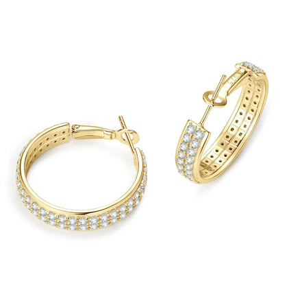 Wholesale Luxury 925 Sterling Silver Moissanite  Earrings Luxury Hoop Earrings for Women Wedding Gift Fashionable Jewelry Gift