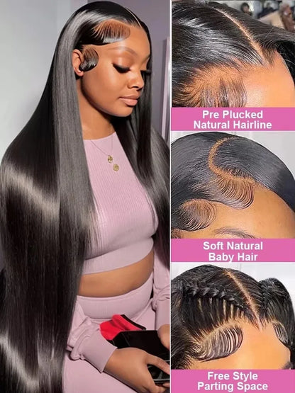 Bone Straight Lace Front Wigs for Women Human Hair Brazilian Straight 13x4 13x6 Hd Transparent Lace Frontal Pre Plucked Lace Wig