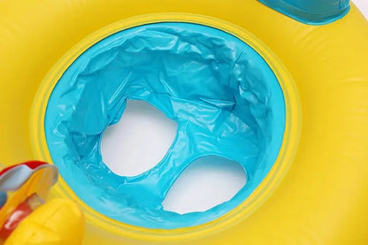 Baby Kids Inflatable Swimming Ring With Awning Safety Mother Children Double Swim Circle Safety Float Seat Pool Toys