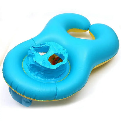 Baby Kids Inflatable Swimming Ring With Awning Safety Mother Children Double Swim Circle Safety Float Seat Pool Toys