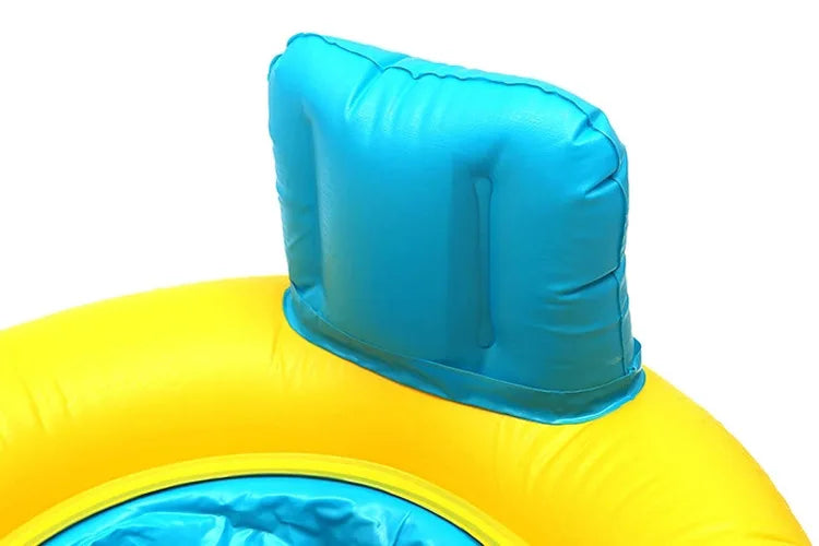 Baby Kids Inflatable Swimming Ring With Awning Safety Mother Children Double Swim Circle Safety Float Seat Pool Toys