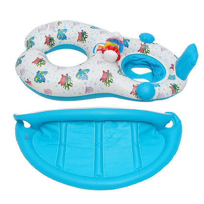 Baby Kids Inflatable Swimming Ring With Awning Safety Mother Children Double Swim Circle Safety Float Seat Pool Toys