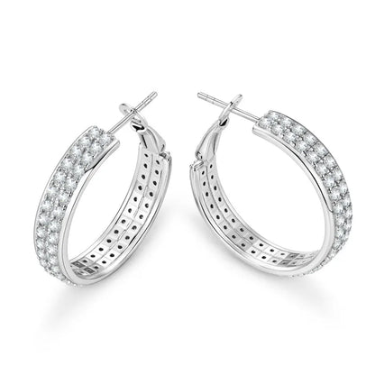 Wholesale Luxury 925 Sterling Silver Moissanite  Earrings Luxury Hoop Earrings for Women Wedding Gift Fashionable Jewelry Gift