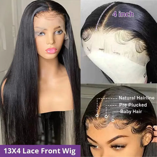 Bone Straight Lace Front Wigs for Women Human Hair Brazilian Straight 13x4 13x6 Hd Transparent Lace Frontal Pre Plucked Lace Wig