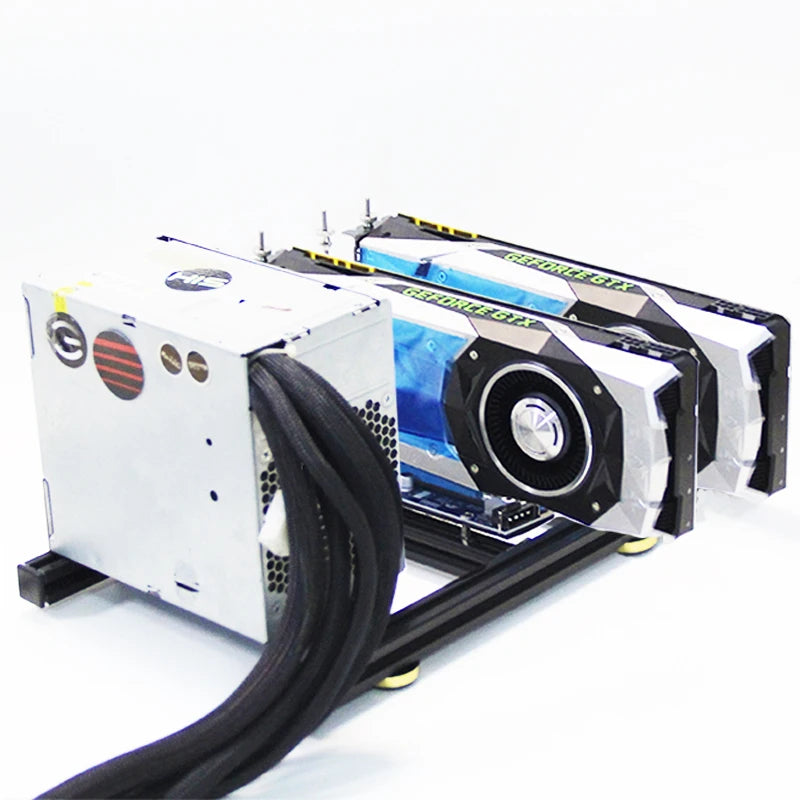 Graphics card holder DIY external graphics card base with power base for ATX  PSU aluminum Fixed bracket for graphics card dock