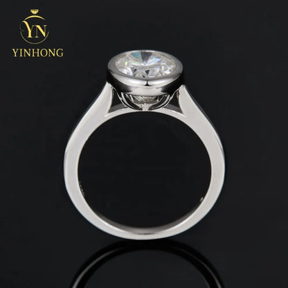 Silver 925 18k Gold Plated Jewelry Full Moissanite Women Rings 925 Silver Women Oval Moissanite Rings