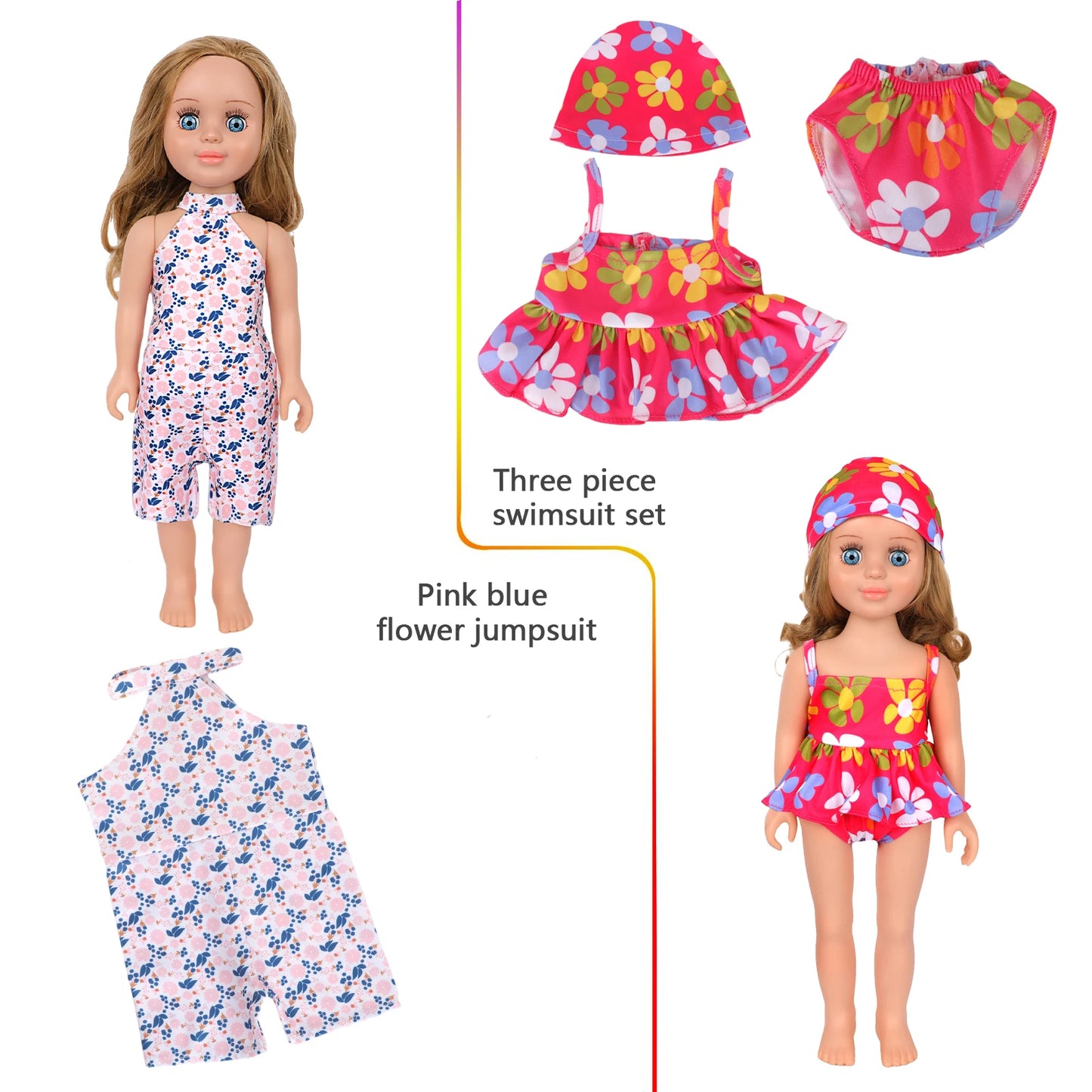 MSYO US Local Warehouse 10 Pcs Set 18 Inch American Style Girl Doll Clothes Dresses Outfits Accessories for Kids DIY